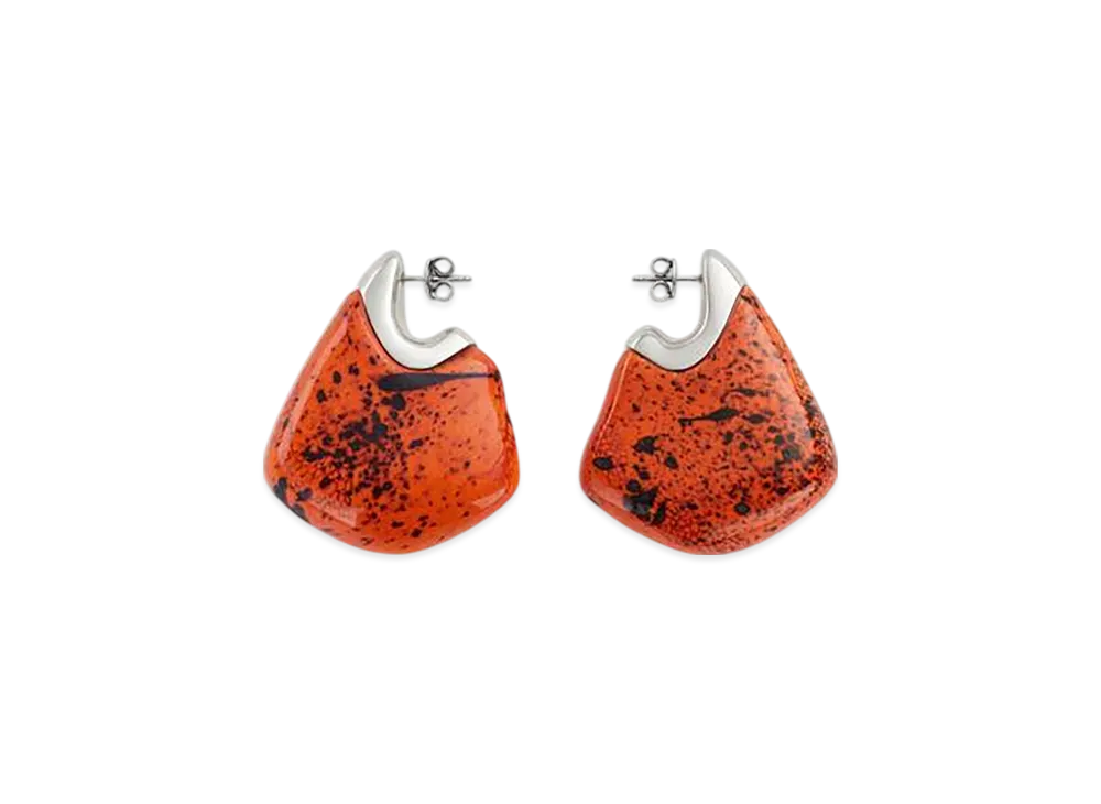 Bottega Veneta Large Fin Ceramic Earrings "Turmeric/Black"