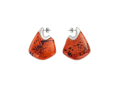 Bottega Veneta Large Fin Ceramic Earrings "Turmeric/Black"