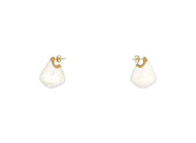 Bottega Veneta Women's Ceramic And Silver Small Finn Earrings "White"