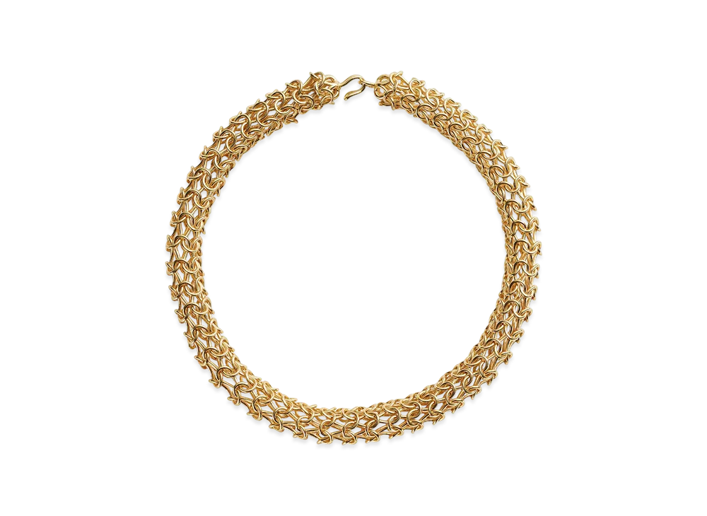 Bottega Veneta Crochet Necklace "Yellow Gold"