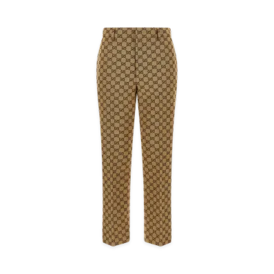 GUCCI Women's GG Fabric Trousers "Beige"