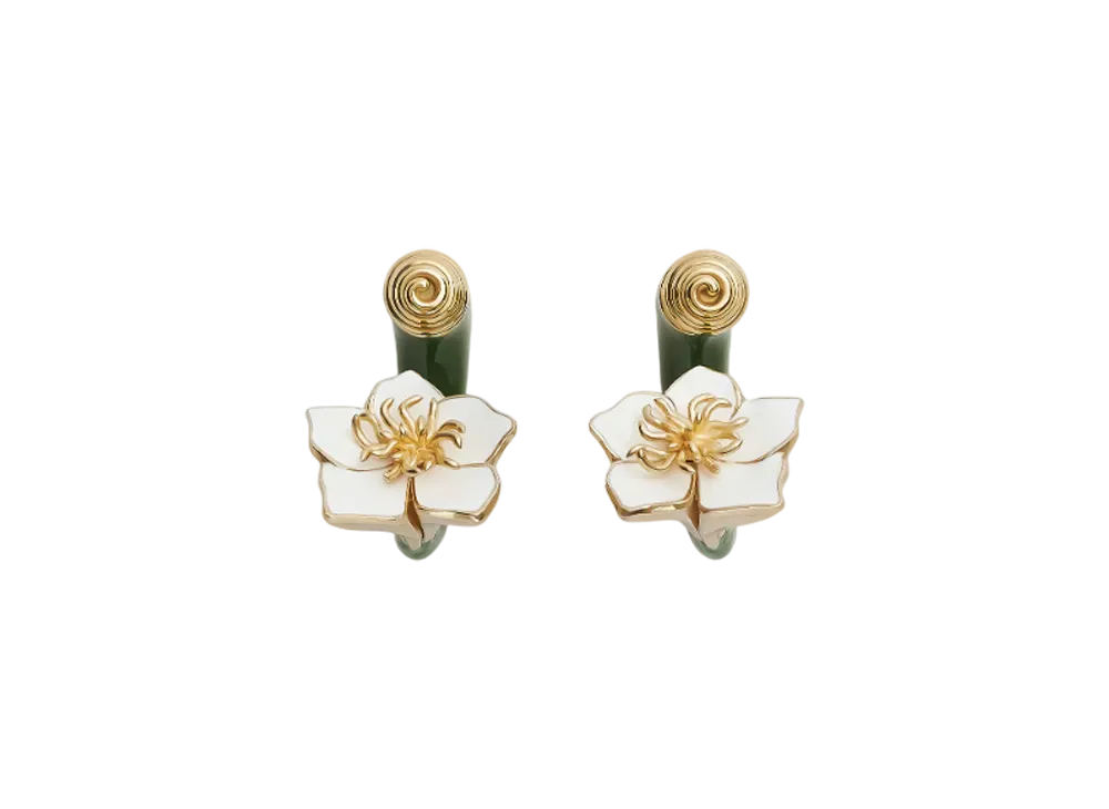 Bottega Veneta Flower Earrings "Avocado"