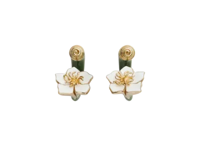 Bottega Veneta Flower Earrings "Avocado"