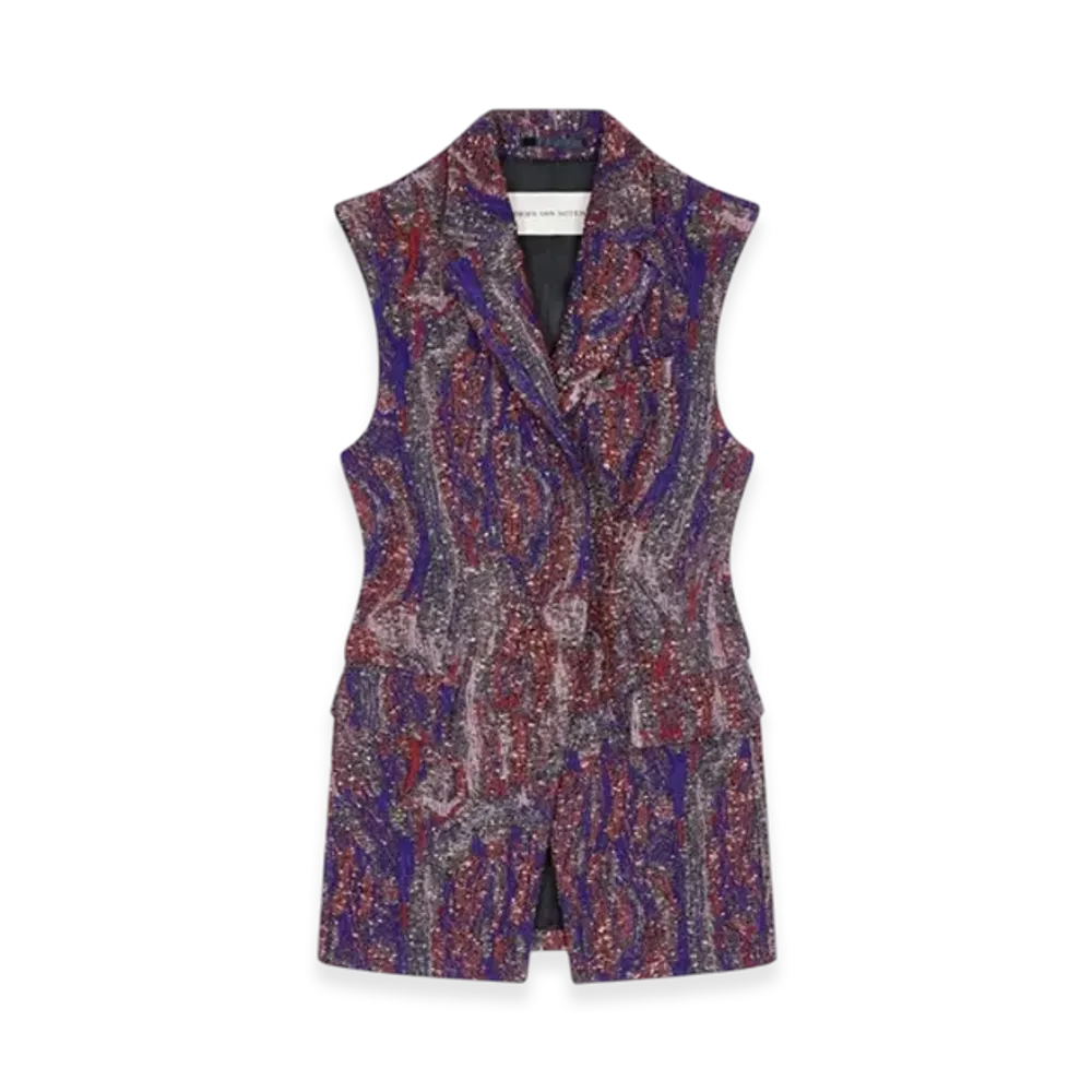 DRIES VAN NOTEN Women's Jacquard Blazer "Red"