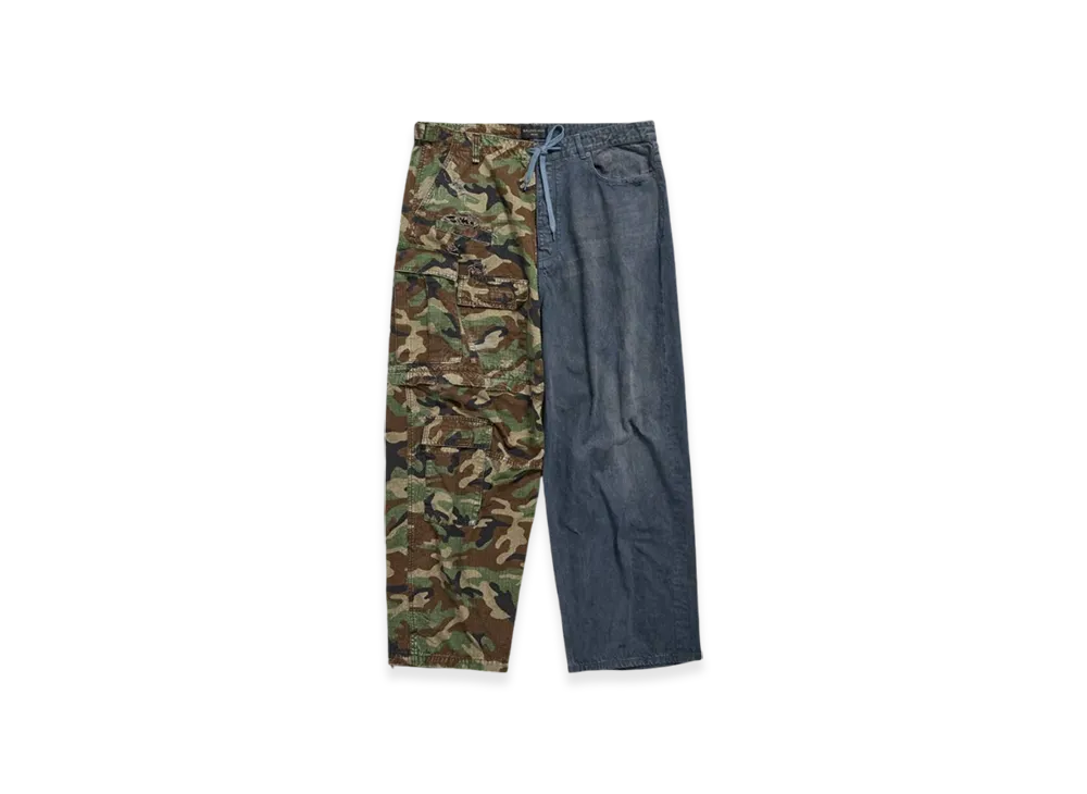 BALENCIAGA Dark Camo Hybrid Baggy Pants "Dark Blue"