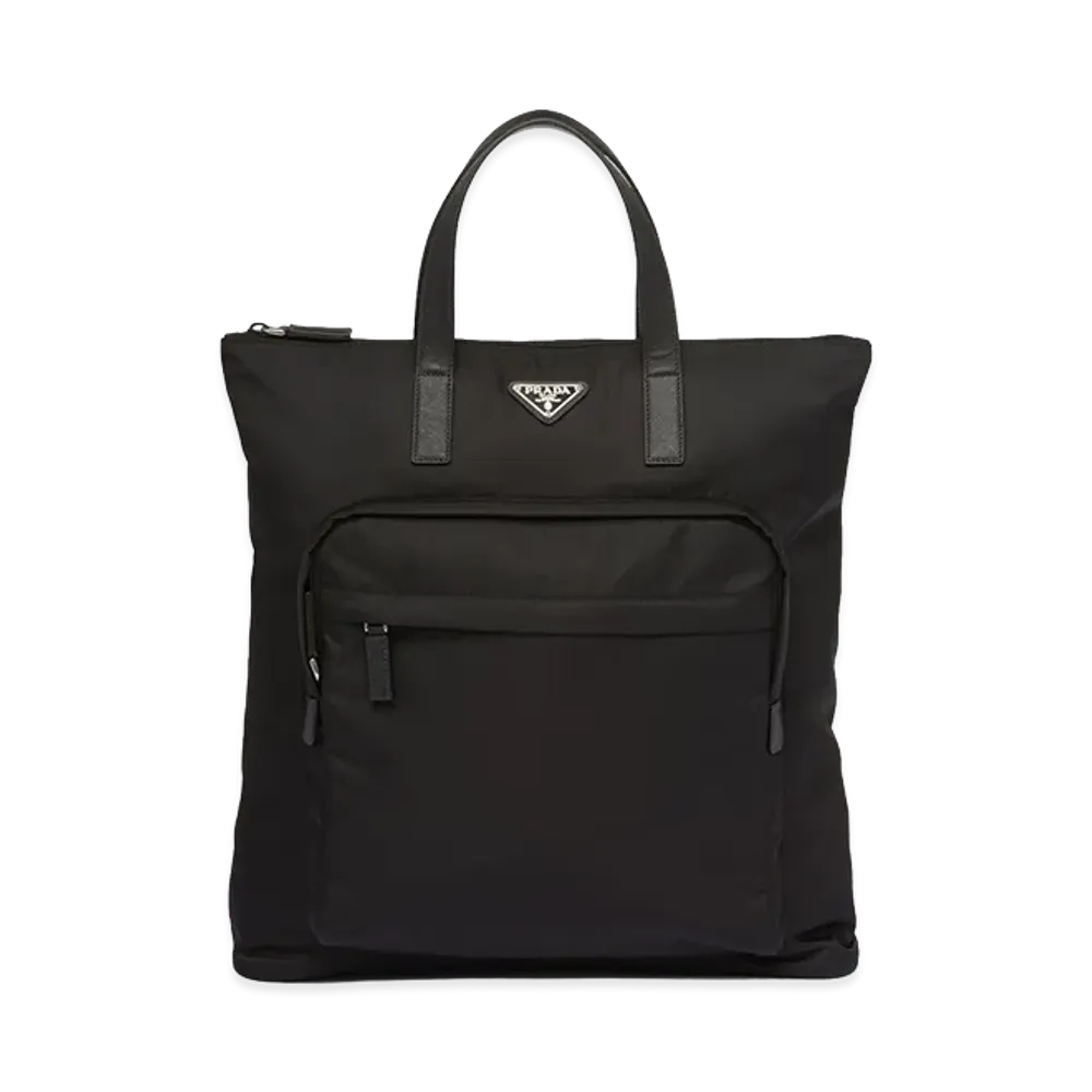 PRADA Re-Nylon And Saffiano Backpack Shopping Bag "Black"