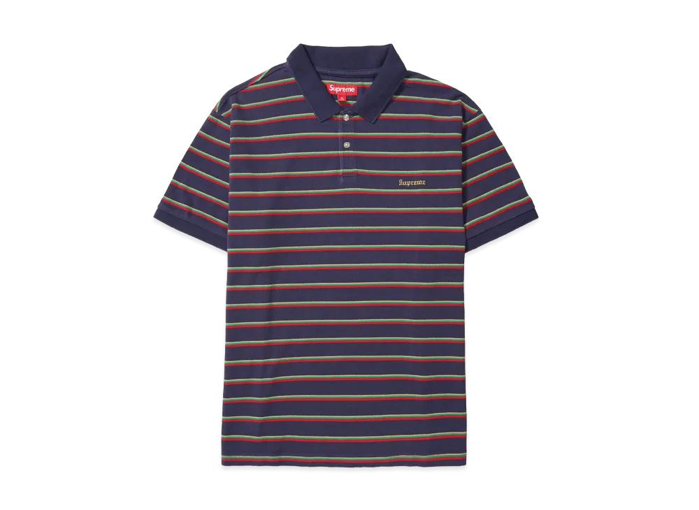 Supreme Washed Stripe Polo "Navy"