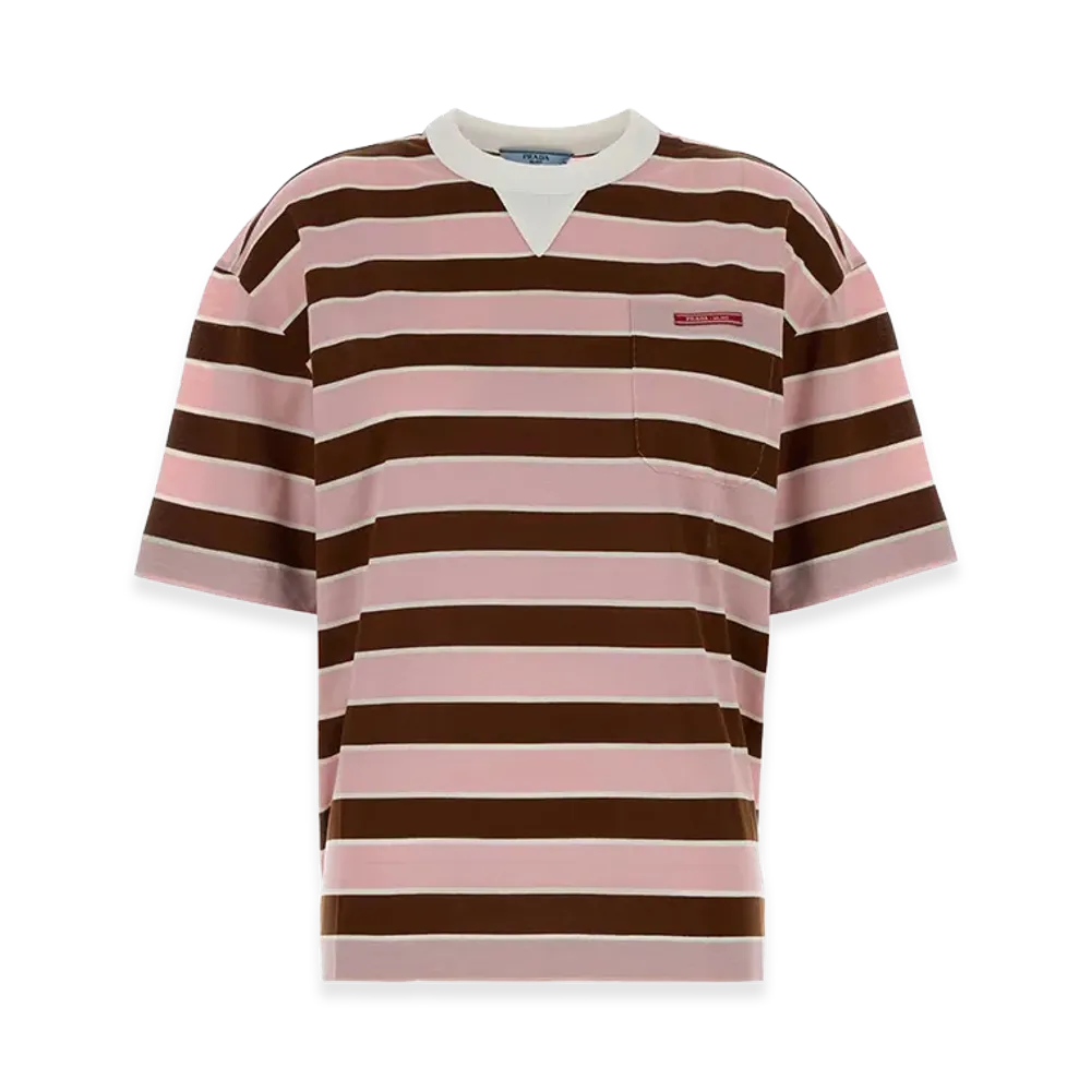 PRADA Women's Embroidered Cotton Oversize T-Shirt "Multicolor"