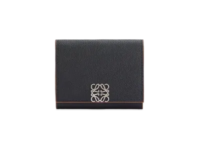 LOEWE Anagram Square Coin Cardholder In Pebble Grain Calfskin "Black"
