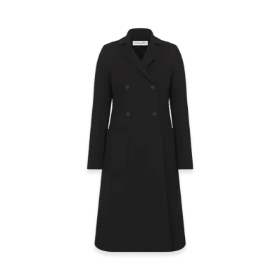 Dior Women's Coat Double Sided Virgin Wool Cashmere "Black"