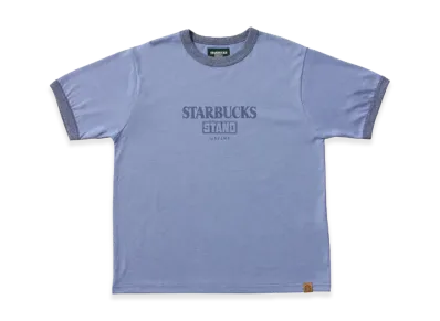 STARBUCKS STAND x BEAMS Logo Ringer T-Shirt "Heather Blue"