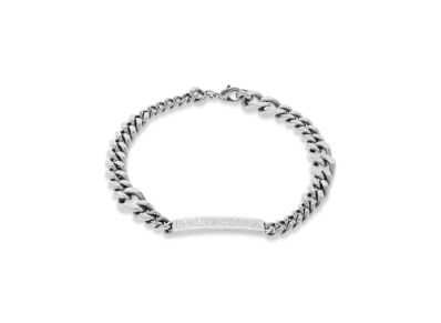 BALENCIAGA Plate Twist Necklace "Silver"