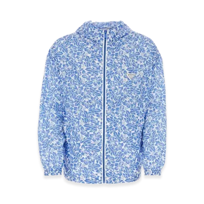 PRADA Printed Re-Nylon Windbreaker "Light Blue"