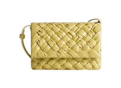 Bottega Veneta Small Rumple Messenger "Straw"
