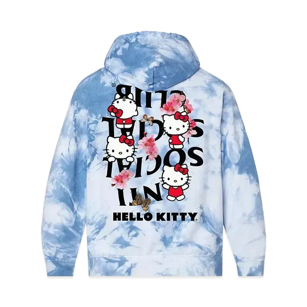 ANTI SOCIAL SOCIAL CLUB x Hello Kitty Spring Sakura Hoodie "Blue Tie-Dye"