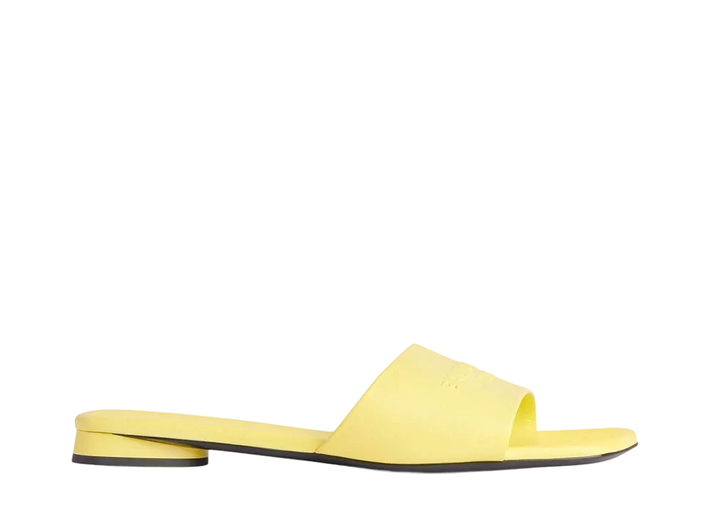 BALENCIAGA Women's Duty Free Flat Sandal in Shiny Soft Sheepskin "Yellow"