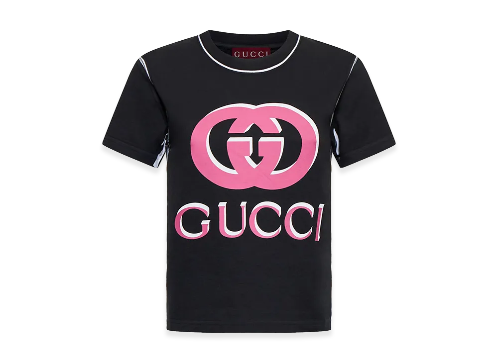 GUCCI Women's Logo Print T-Shirt "Black"