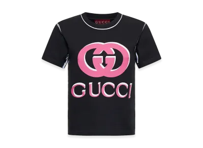 GUCCI Women's Logo Print T-Shirt "Black"