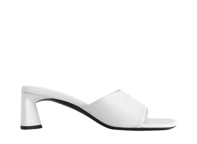 BALENCIAGA Women's Duty Free 60mm Sandal in Shiny Soft Sheepskin "White"