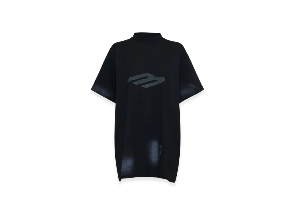 BALENCIAGA 3B Stencil Vintage Jersey Oversized T-Shirt "Black"