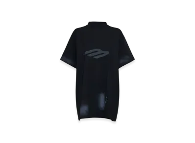BALENCIAGA 3B Stencil Vintage Jersey Oversized T-Shirt "Black"
