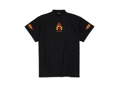 BALENCIAGA Burning Unity T-Shirt Oversized in Vintage Jersey "Black"