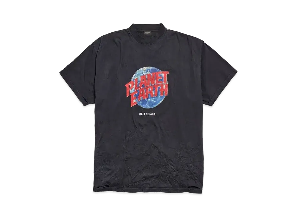 BALENCIAGA Planet Earth T-Shirt Oversized "Black"