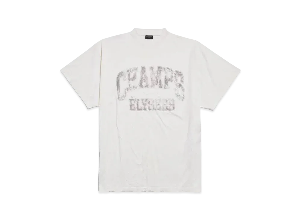 BALENCIAGA Champs-Elysees T-Shirt Oversized in Vintage Jersey "Off White"