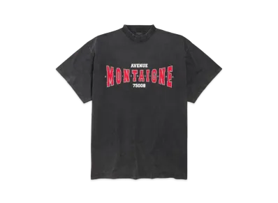 BALENCIAGA Montaigne T-Shirt Oversized in Faded Vintage Jersey "Black"