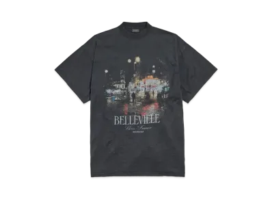 BALENCIAGA Belleville T-Shirt Oversized in Washed Faded Vintage Jersey "Black"