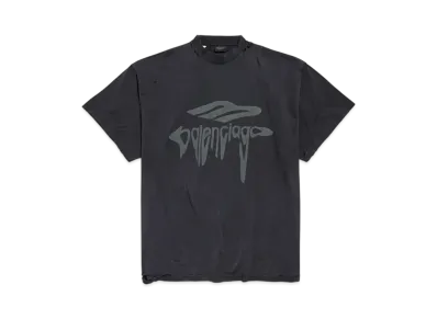 BALENCIAGA Men's 3B Liquefied T-Shirt Oversized "Black/Gray"