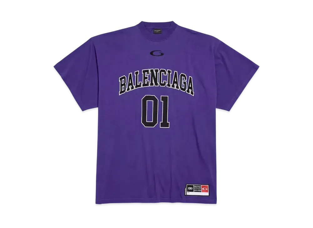 BALENCIAGA Men's Basketball Series Oversized T-Shirt "Purple"