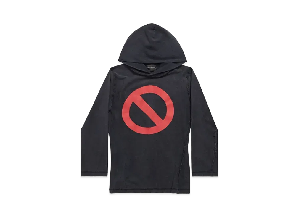 BALENCIAGA Men's Balenciaga Music | BFRND Series Inside-Out Long Sleeves Hooded T-Shirt "Black"