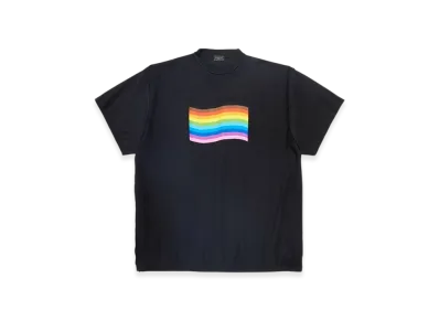 BALENCIAGA Rainbow Flag Inside-Out T-Shirt Oversized "Black"
