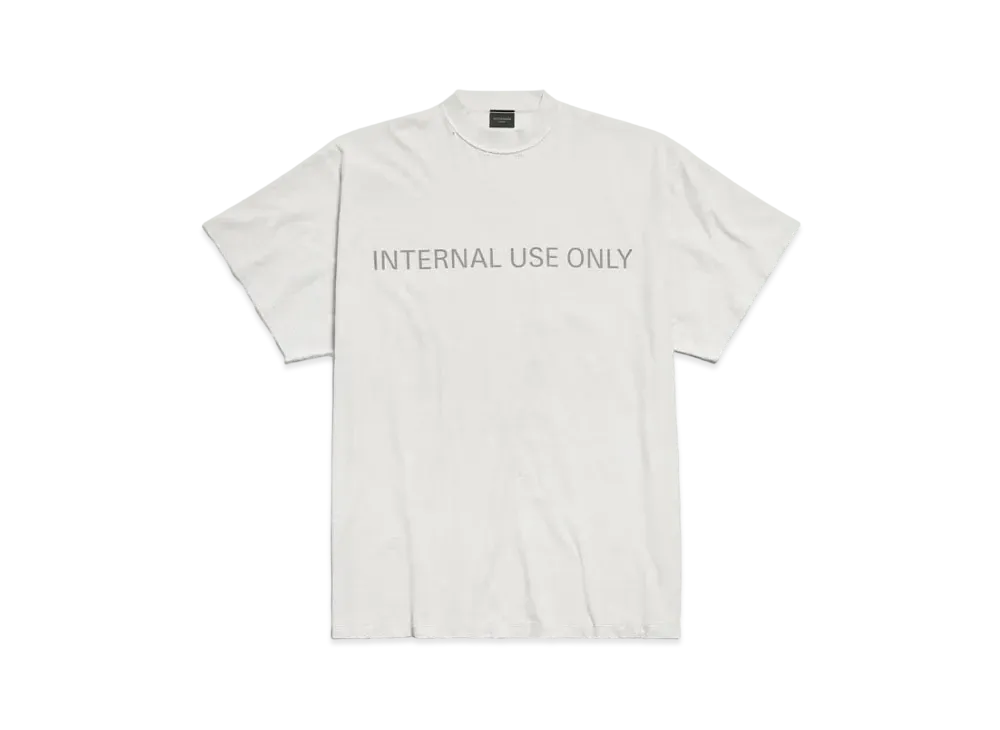 BALENCIAGA Internal Use Only Inside-Out T-Shirt Oversized Vintage Jersey "Off White"