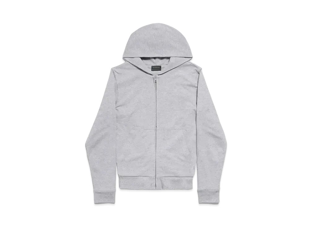 BALENCIAGA Zip-Up Hoodie Slim Fit in Peeling Stretch Jersey "Grey"