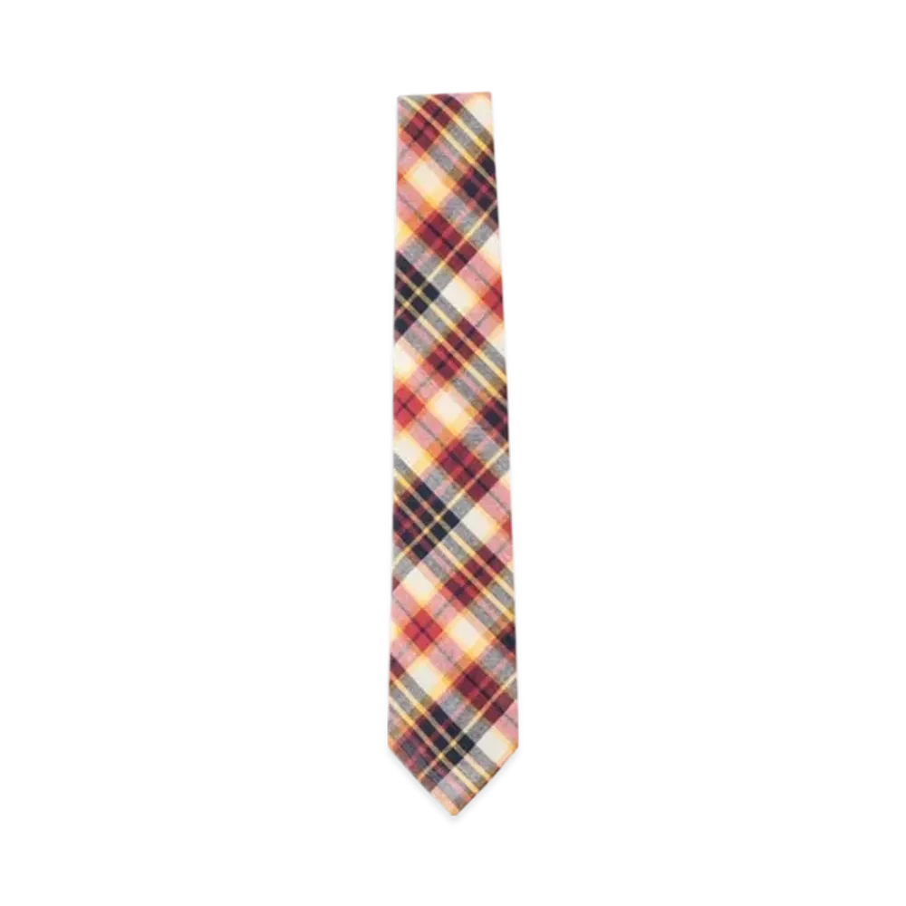 BEAMS Madras Check Tie "Red"