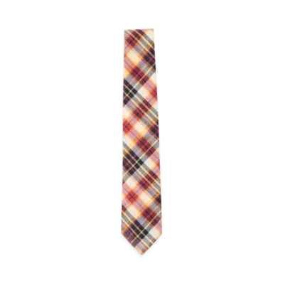 BEAMS Madras Check Tie "Red"