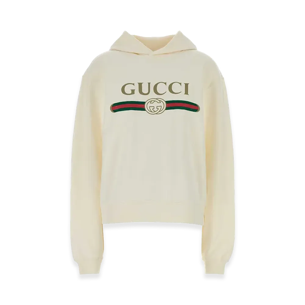GUCCI Women's Cream Cotton Blend Sweatshirt "White"