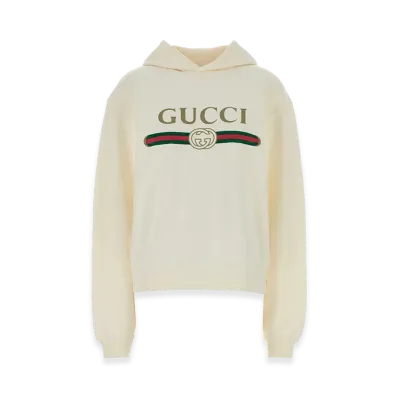 GUCCI Women's Cream Cotton Blend Sweatshirt "White"