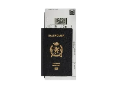 BALENCIAGA Passport Long Wallet 1 Ticket "Black"
