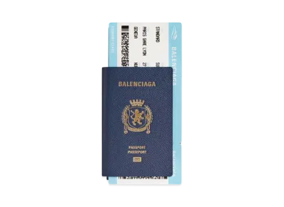 BALENCIAGA Passport Long Wallet 1 Ticket "Blue"