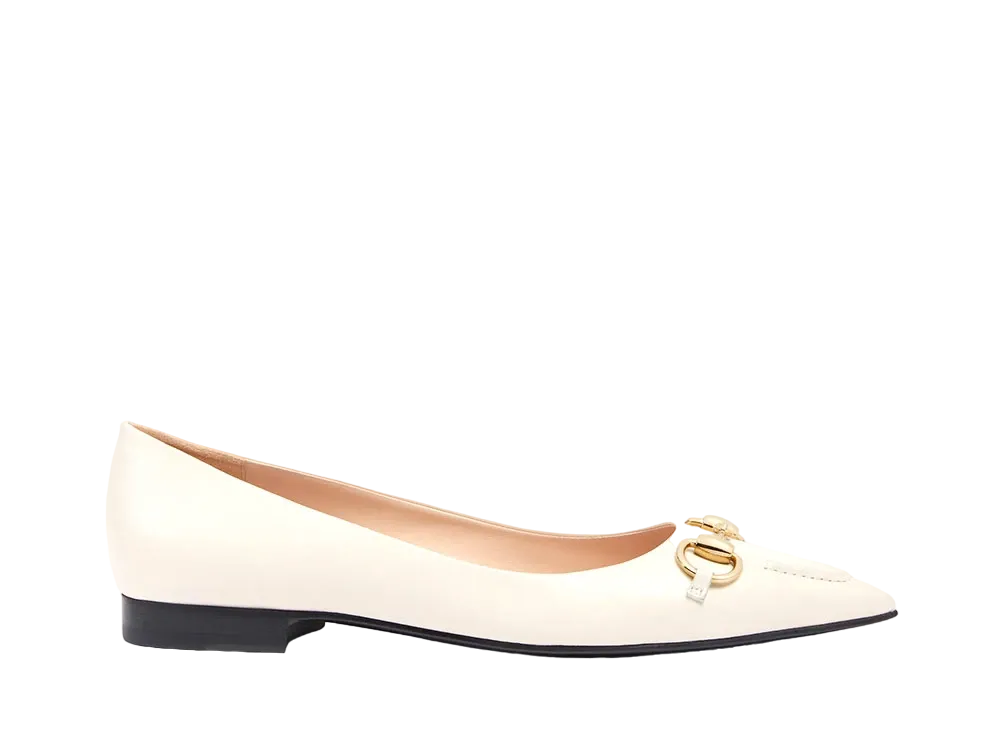 GUCCI WMNS Gucci Lovelight Ballet Flat with Horsebit "White"