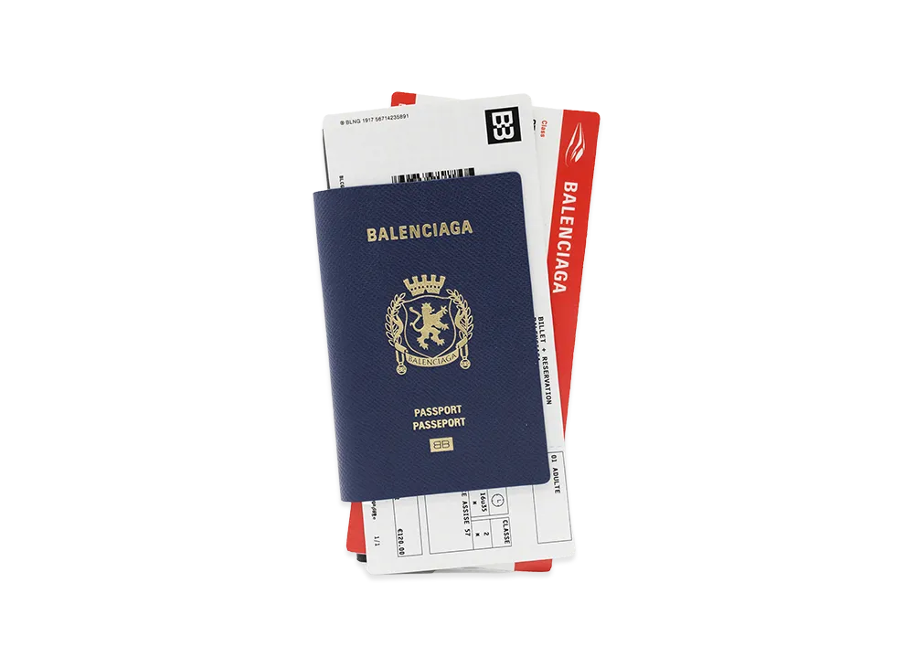 新品未使用品 BALENCIAGA バレンシアガ パスポートロングウォレット2チケット 7877772AA3R6027 ホワイト ブラック ブルー 62796 BALENCIAGA - 新品未使用品 BALENCIAGA バレンシアガ パスポートロング