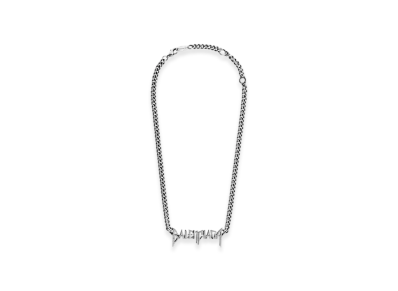 BALENCIAGA Typo Metal Necklace "Silver"