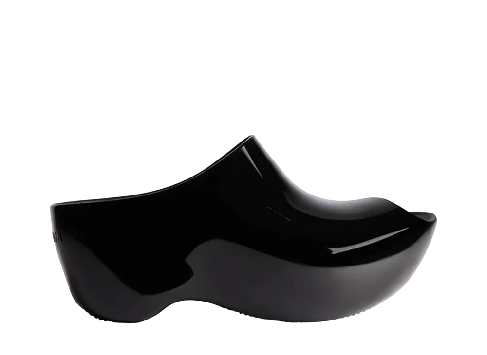 BALENCIAGA Women's Technoslide Sandal in Shiny Rubber "Black"