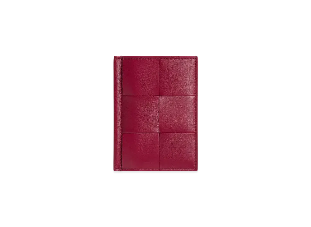 Bottega Veneta Cassette Slim Flap Card Case "Dark Red/Bliss Washed"
