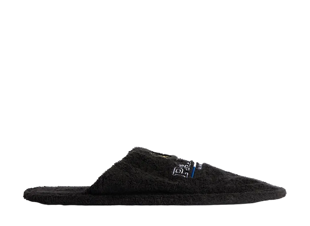 BALENCIAGA Hotel Flat Mule in Cotton Towel "Black"