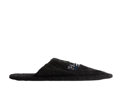 BALENCIAGA Hotel Flat Mule in Cotton Towel "Black"