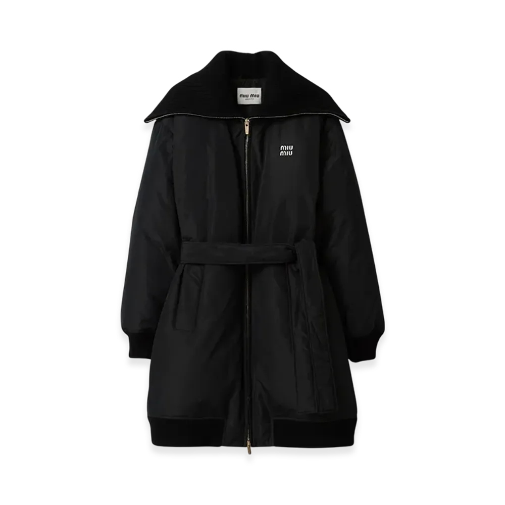 MIU MIU Women's Technical Fabric Down Coat "Black"